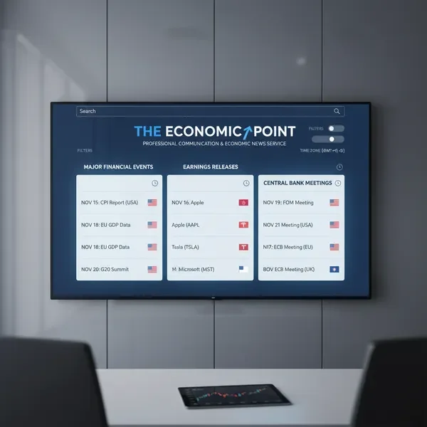 לוח שנה כלכלי מציג אירועים פיננסיים קרובים