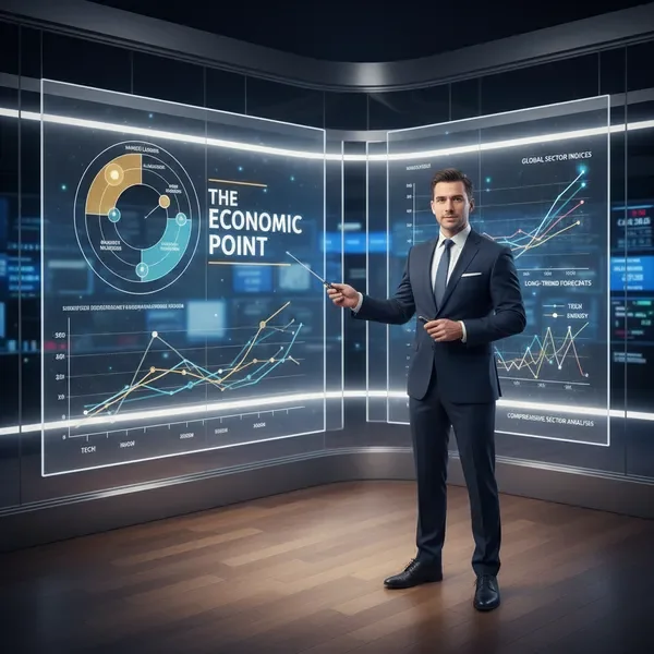 כלכלן מציג ניתוח מגזר מקיף עם תרשימים מפורטים